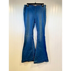Free People We The Free Pull-on Front Seam Flare Leg Jeans 28 Boho Penny Lane
